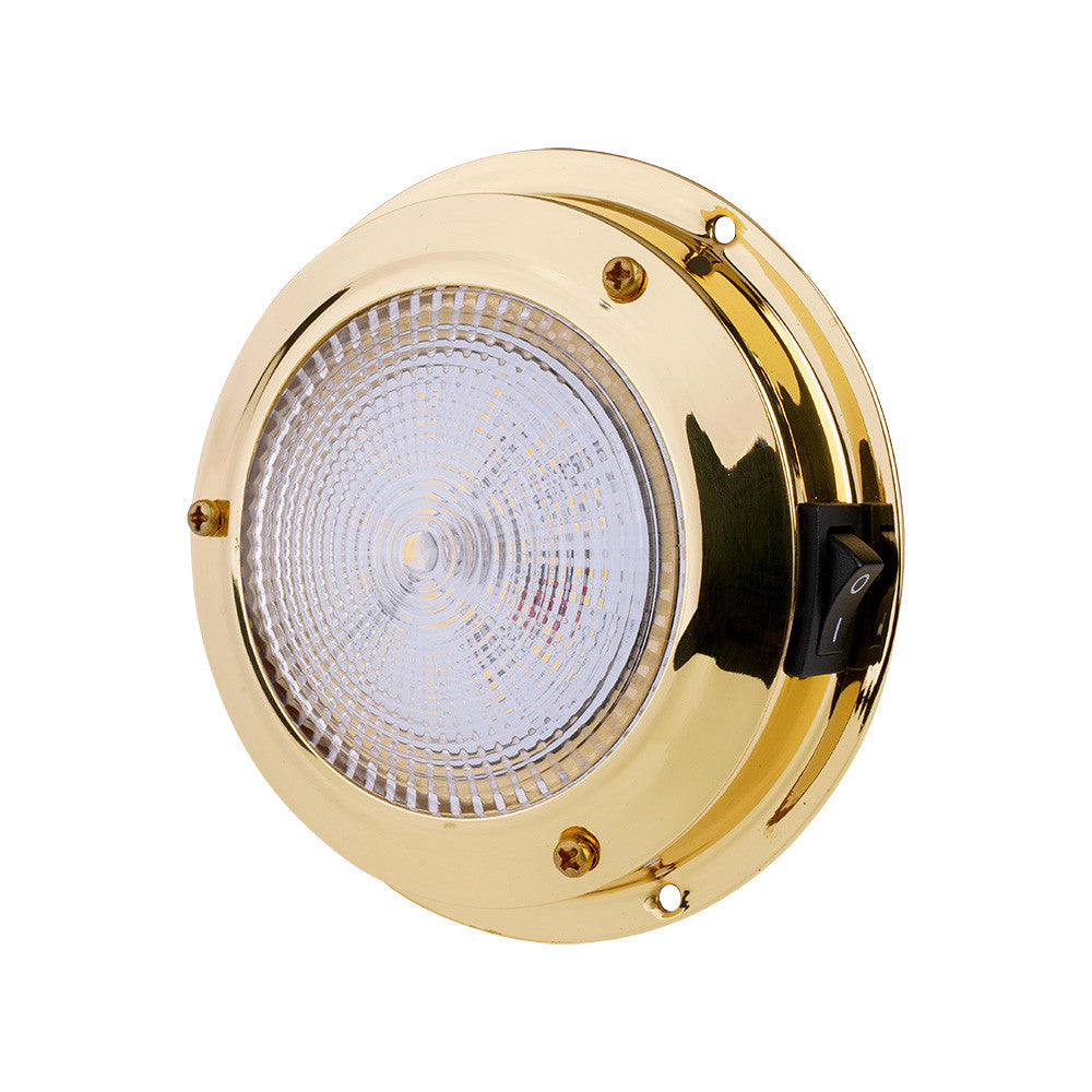 SEAFLO Round Boat/RV Interior Ceiling LED Dome Light - 12V (4"|5"|6")(Gold/Silver)