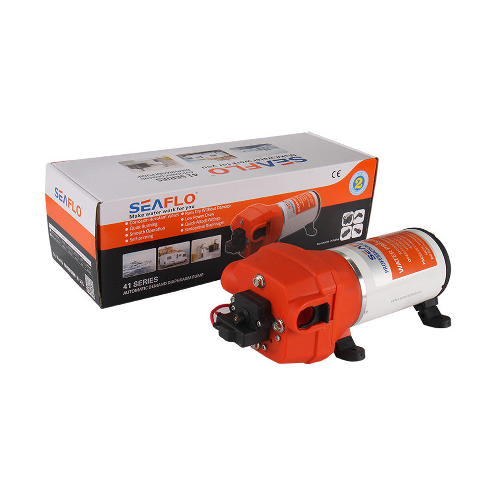 SEAFLO 41-Series Diaphragm Water Pressure Pump (4.5 GPM | 40 PSI) (Choose 12V or 24V)