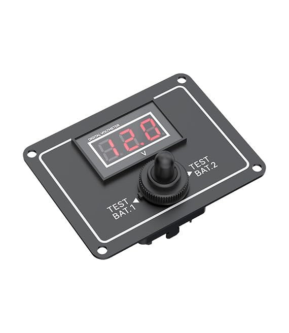 SEAFLO 12V Dual Battery Voltmeter Switch Panel, 20A