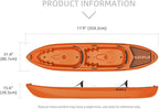 SEAFLO Premium Sit-on Recreational/Day Touring/Sea Kayaks(8'8"-16'2.4") (BMA118-Orange 11' 8.4")