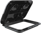 SEAFLO Marine Boat Deck Rectangular Access Hatch - 12.4" x 17.32" (315mm x 440mm) 180° Opening Lid, Non-Skid, Corrosion and UV Resistant, 4-Year Warranty! (Black, Standard) ASIN