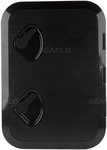 SEAFLO Marine Boat Deck Rectangular Access Hatch - 12.4" x 17.32" (315mm x 440mm) 180° Opening Lid, Non-Skid, Corrosion and UV Resistant, 4-Year Warranty! (Black, Standard) ASIN