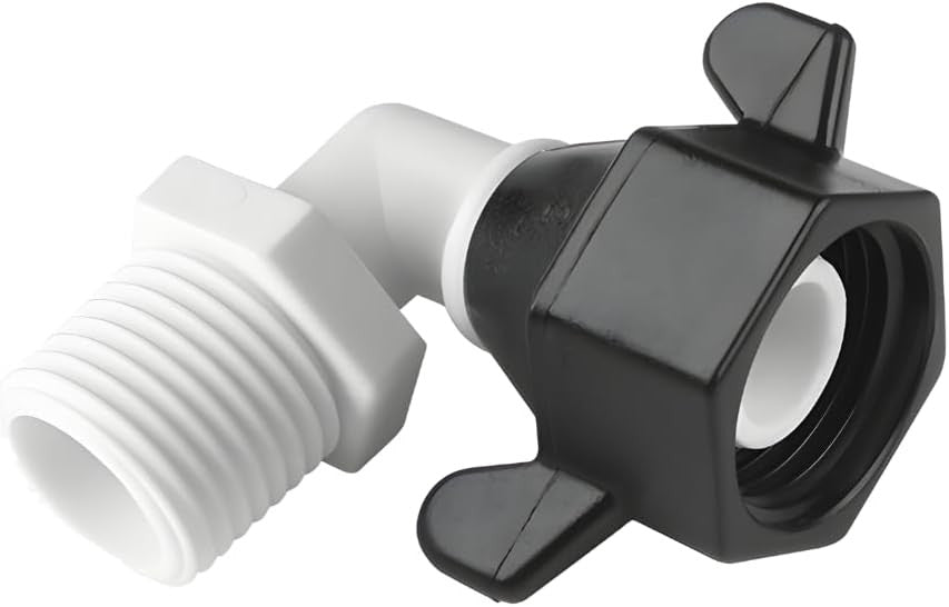 SEAFLO (NO: 51F04) 1/2"-14 FNPT x 1/2" Threaded Angled Universal Pump Fitting for SHURFLO, SEAFLO, Circle River, Johnson, Jabsco, FLOJET, REMCO, Lippert, USA ADVENTURE and other Pumps (1-Pack)