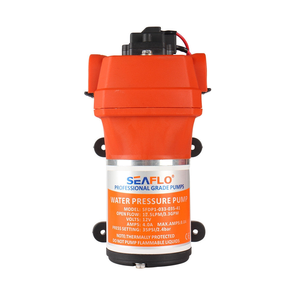 SEAFLO 41-Series Diaphragm Water Pressure Pump (12V DC | 2.7 GPM | 17 PSI) for Marine Boat RV Caravan