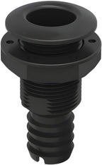 SEAFLO Thru Hulls Fitting Thru-Hull with Check Valve, 5/8”, 3/4”, 1”, 1-1/8”, 1-1/4”, 1-1/2”, or 2” Sizes, White/Black, Polypropylene/Nylon, 4-Year Warranty, (Choose Color, Size, and Pack Size)