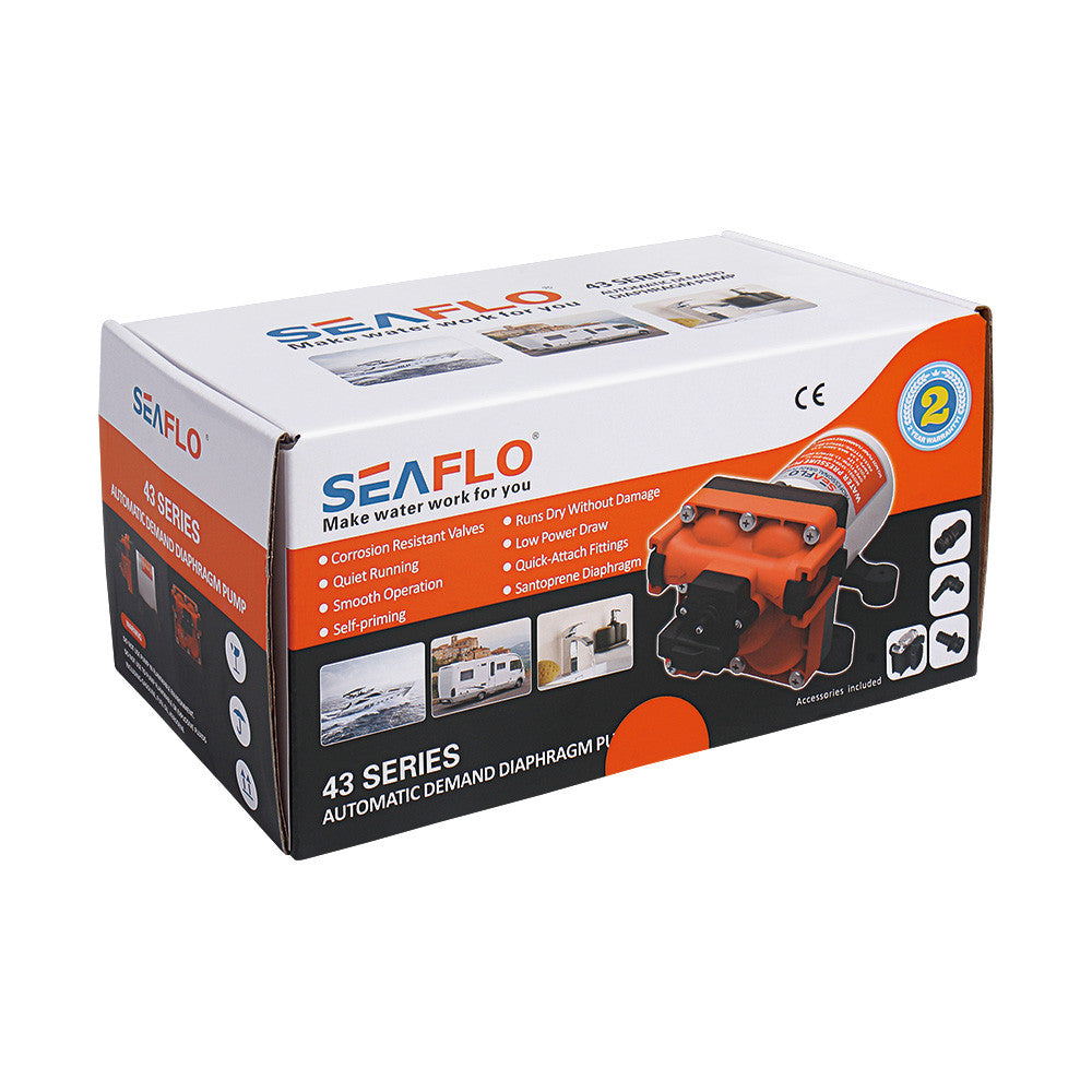 SEAFLO 43-Series - Diaphragm Water Pressure Pump (12 V | 3.0 GPM | 55 PSI)