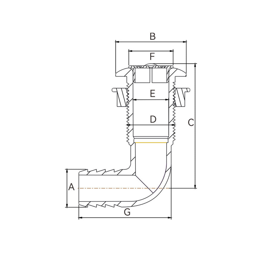SEAFLO 90° Thru Hull Fittings