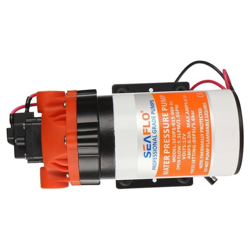 SEAFLO 31-Series DC Diaphragm Pump – 12V 1.8 GPM 100 PSI - Self-Priming High-Pressure Water Pump for RVs, Boats, Agriculture, and Cleaning w/Built-in Pressure Switch (Choose 12V, 24V, or 110V)