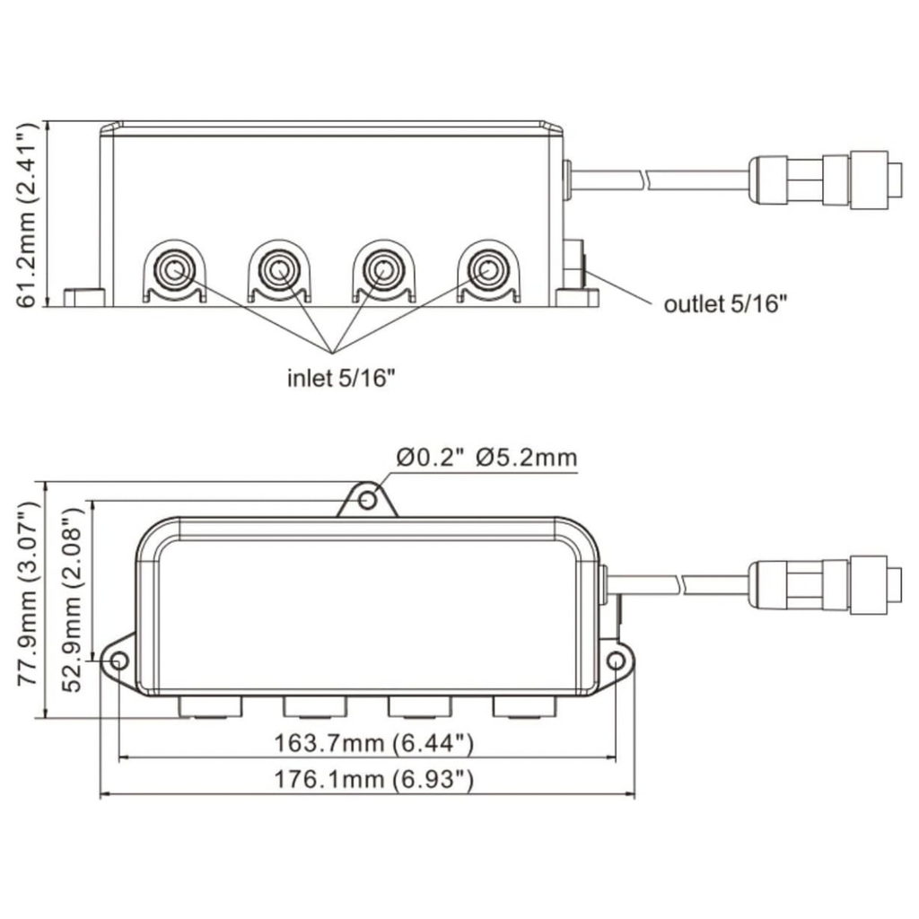 SEAFLO Dry Bilge 4-Zone Splitter System - 4 Year Warranty, Four Way Inlet Water Solenoid Valve, Marine Yacht Bilge Management (Choose 12V or 24V)