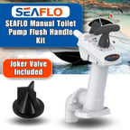 SEAFLO Manual Toilet Pump Flush Handle Kit - Compatible with SEAFLO and JABSCO Marine Toilets - Twist 'n' Lock Safety Pump Assembly for Marine Toilets