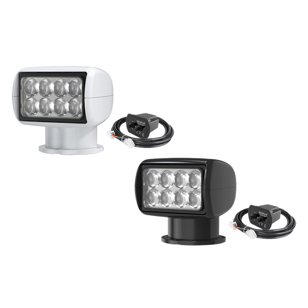 360° Rotating Remote Control 20W LED Searchlight w/ Wired Panel (White/Black | 2700K Warm White/White Light 5500K)