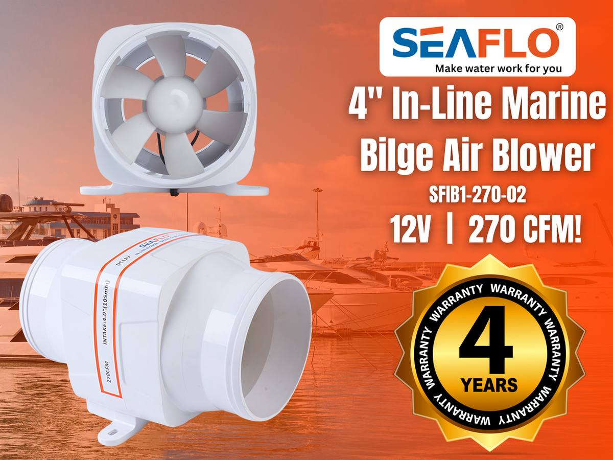 SEAFLO 02-Series 4" In-Line Blower (12V | 270CFM)