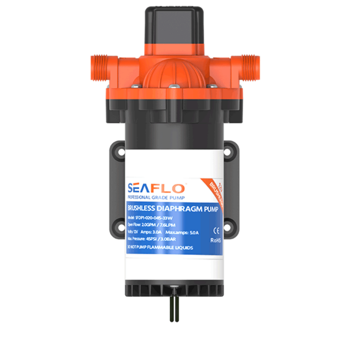 SEAFLO 33W Series Brushless Automatic Demand Diaphragm Pump - 12V, 3.0GPM, 45PSI