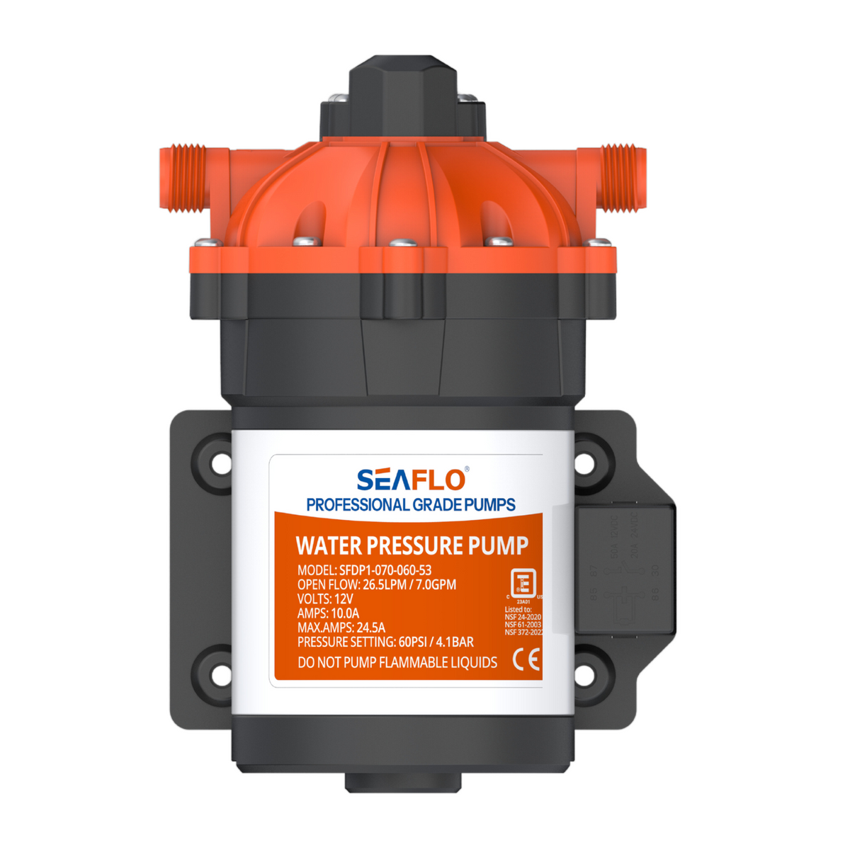SEAFLO 53 Series Diaphragm Pump - 7.0 GPM | 60 PSI (Choose 12V or 24V)