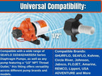 SEAFLO(NO: 51F02) 1/2"-14 FNPT x 3/8" Barb Straight Pump Fitting for SHURFLO, SEAFLO, Circle River, Johnson, Jabsco, FLOJET, REMCO, Lippert, USA ADVENTURE and other Pumps (10-Pack)
