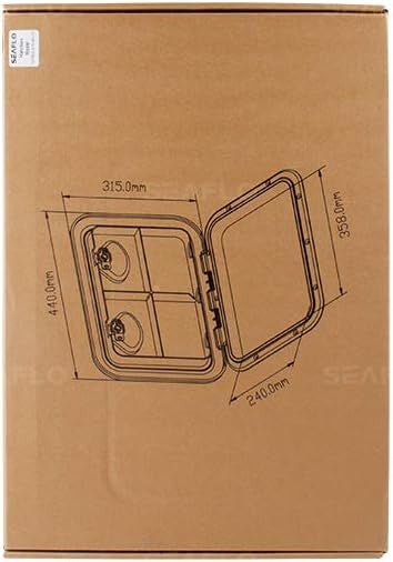 SEAFLO Marine Boat Deck Rectangular Access Hatch - 12.4" x 17.32" (315mm x 440mm) 180° Opening Lid, Non-Skid, Corrosion and UV Resistant, 4-Year Warranty! (Black, Standard) ASIN