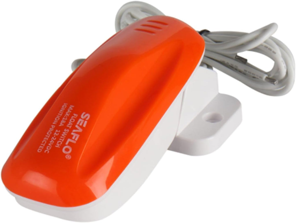 SEAFLO 02 Series Bilge Pump Float Switch - 12V/24V 18A Automatic Water Level Switch with 1m 16 AWG Leads