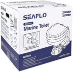 SEAFLO Electric Marine Toilets - Self Priming, Macerator, Switch Panel Control, Ceramic Bowl, Boat Yacht Toilet (Choose Compact/Regular Sizes and 12V/24V Options)