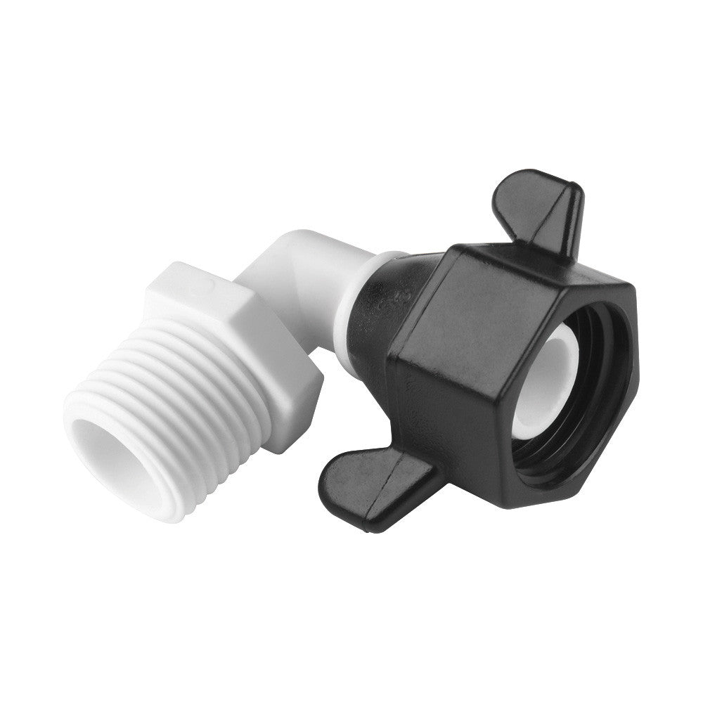 SEAFLO - (NO: 51F04) - 1/2"-14 FNPT x 1/2" Threaded Angled Universal Pump Fitting for SHURFLO, SEAFLO, Circle River, Johnson, Jabsco, FLOJET, REMCO, Lippert, USA ADVENTURE and other Pumps (Choose Pack Size)