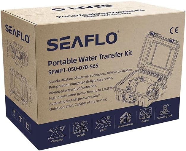 SeaFlo Portable Water Transfer Booster Kit for Washdown, Garden, Outdoor application
