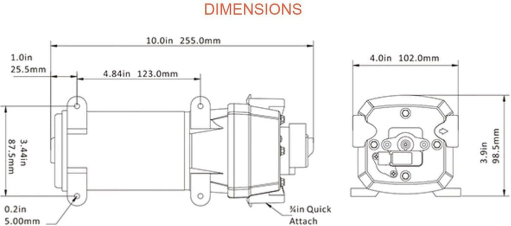 SEAFLO 41-Series Diaphragm Water Pressure Pump (4.5 GPM | 40 PSI) (Choose 12V or 24V)