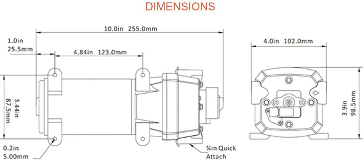 SEAFLO 41-Series Diaphragm Water Pressure Pump (4.5 GPM | 40 PSI) (Choose 12V or 24V)
