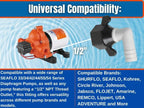 SEAFLO (NO: 51F03) 1/2"-14 FNPT x 1/2" Barb Angled Universal Pump Fittings for SHURFLO, SEAFLO, Circle River, Johnson, Jabsco, FLOJET, REMCO, Lippert, USA ADVENTURE and other Pumps (1-Pack)