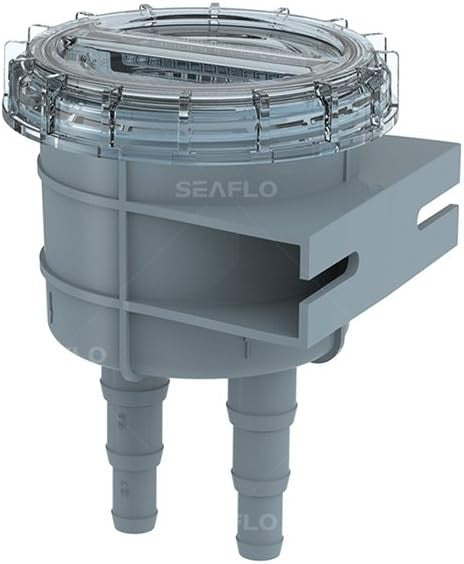 SEAFLO Raw Cooling Water Intake Basket Strainer for Seawater Marine & Boat - Fits 1/2", 5/8", & 3/4" Hose