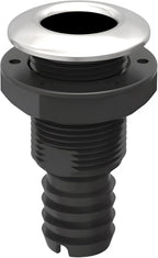 SEAFLO Thru Hulls Fitting Thru-Hull with Check Valve, 5/8”, 3/4”, 1”, 1-1/8”, 1-1/4”, 1-1/2”, or 2” Sizes, White/Black, Polypropylene/Nylon, 4-Year Warranty, (Choose Color, Size, and Pack Size)