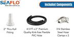 SEAFLO Bilge Pump Installation Kit with Hose, Clamps, and Thru Hull Fitting
