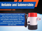 SEAFLO 01-Series 1100 GPH Submersible Marine Boat Electric Bilge Pump (Choose 12V or 24V)
