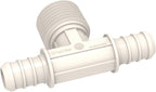 SEAFLO Plastic PEX Pipe Coupling Fitting Tee Style 1/2"-14 MNPT x 1/2" Barb x 1/2" Barb - Compatible with PEX or PE-RT Pipe, Corrosion Resistant (5-Pack)