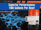 SEAFLO 01-Series 1100 GPH Submersible Marine Boat Electric Bilge Pump (Choose 12V or 24V)