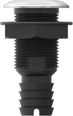 SEAFLO Thru Hulls Fitting Thru-Hull with Check Valve, 5/8”, 3/4”, 1”, 1-1/8”, 1-1/4”, 1-1/2”, or 2” Sizes, White/Black, Polypropylene/Nylon, 4-Year Warranty, (Choose Color, Size, and Pack Size)