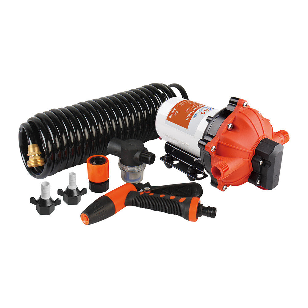 SEAFLO 55-Series Washdown Deck Wash Pump Kit for RV, Boat, Marine Yacht with HEAVY DUTY PRESSURE SWITCH - 60PSI | 5.5GPM (Choose 12V or 24V)
