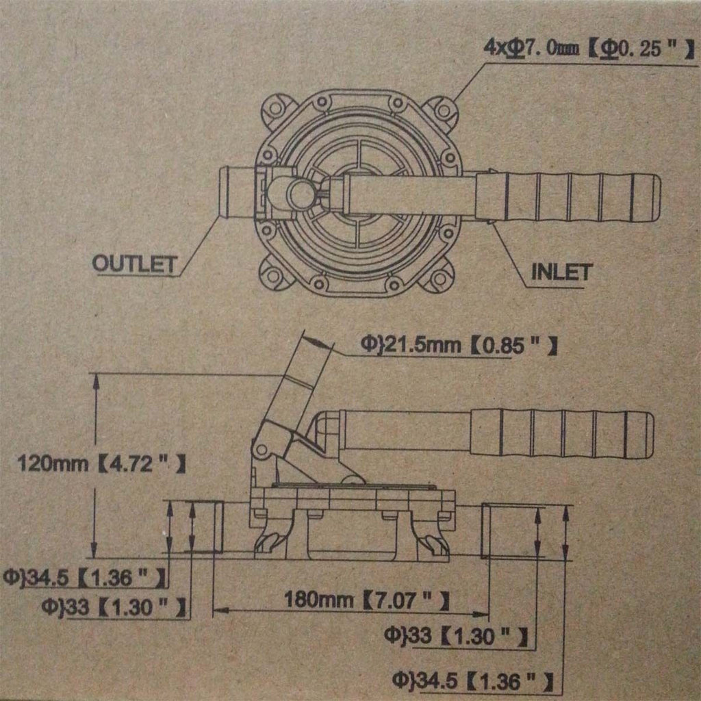 SEAFLO 2 Position Diaphragm Hand Bilge Pump