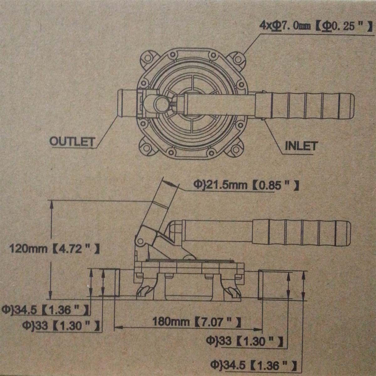 SEAFLO 2 Position Diaphragm Hand Bilge Pump