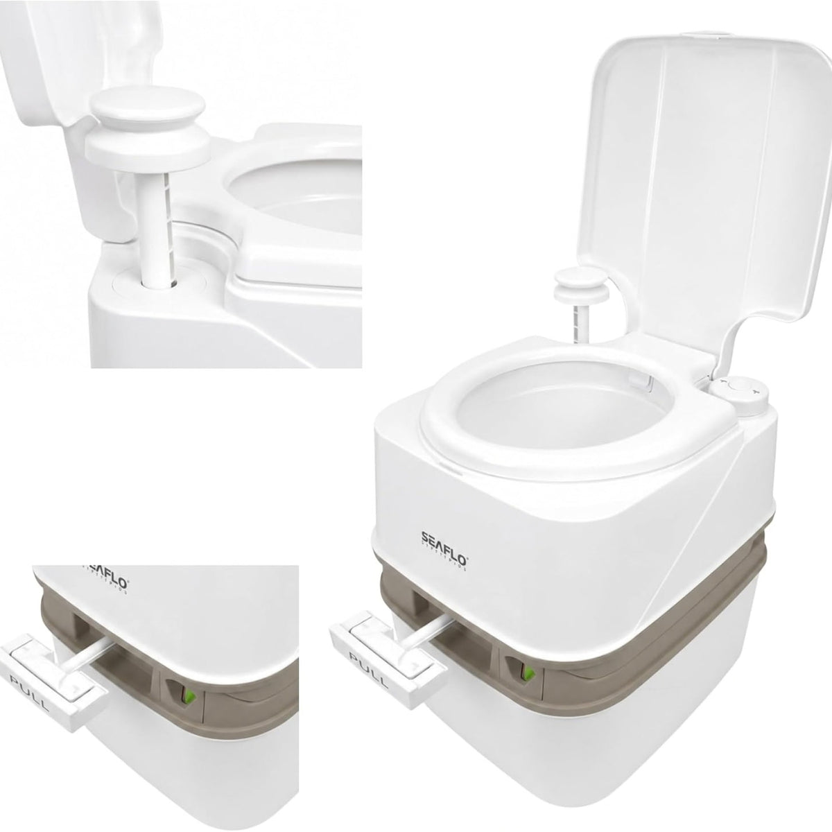SEAFLO Premium Portable Travel Toilet - 4.8 Gallon (18L)