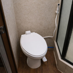 SEAFLO Porcelain RV Toilet with Sprayer Attachment - Elongated Bowl 19” Inch Residential Height, Gravity Flush, Foot Pedal Soft Close Seat Camper Motorhome Easy Install
