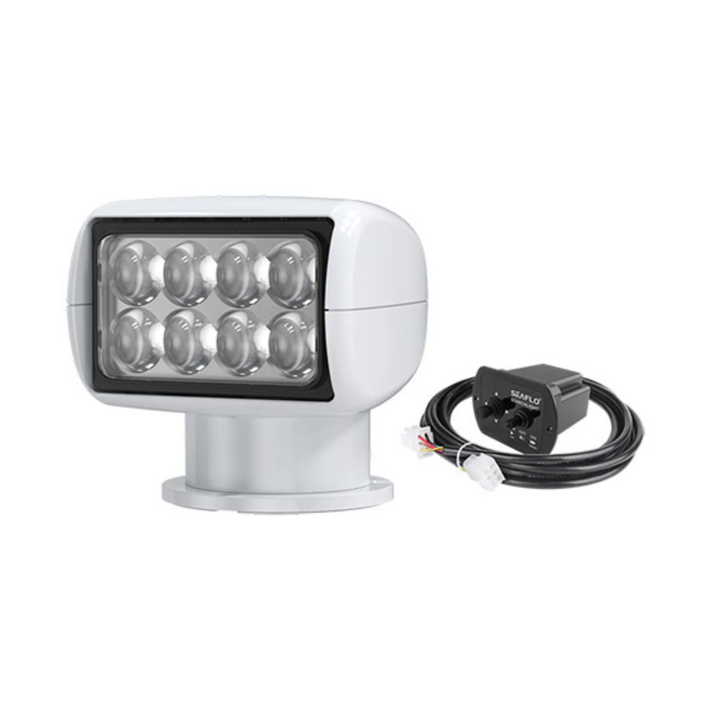 360° Rotating Remote Control 20W LED Searchlight w/ Wired Panel (White/Black | 2700K Warm White/White Light 5500K)