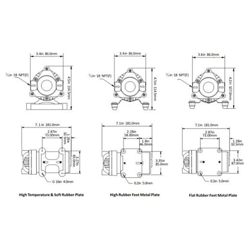 SEAFLO 36-Series Water Pressure Diaphragm Pumps Self Priming Agricultural Sprayer - 12V | 1.5GPM | 120PSI