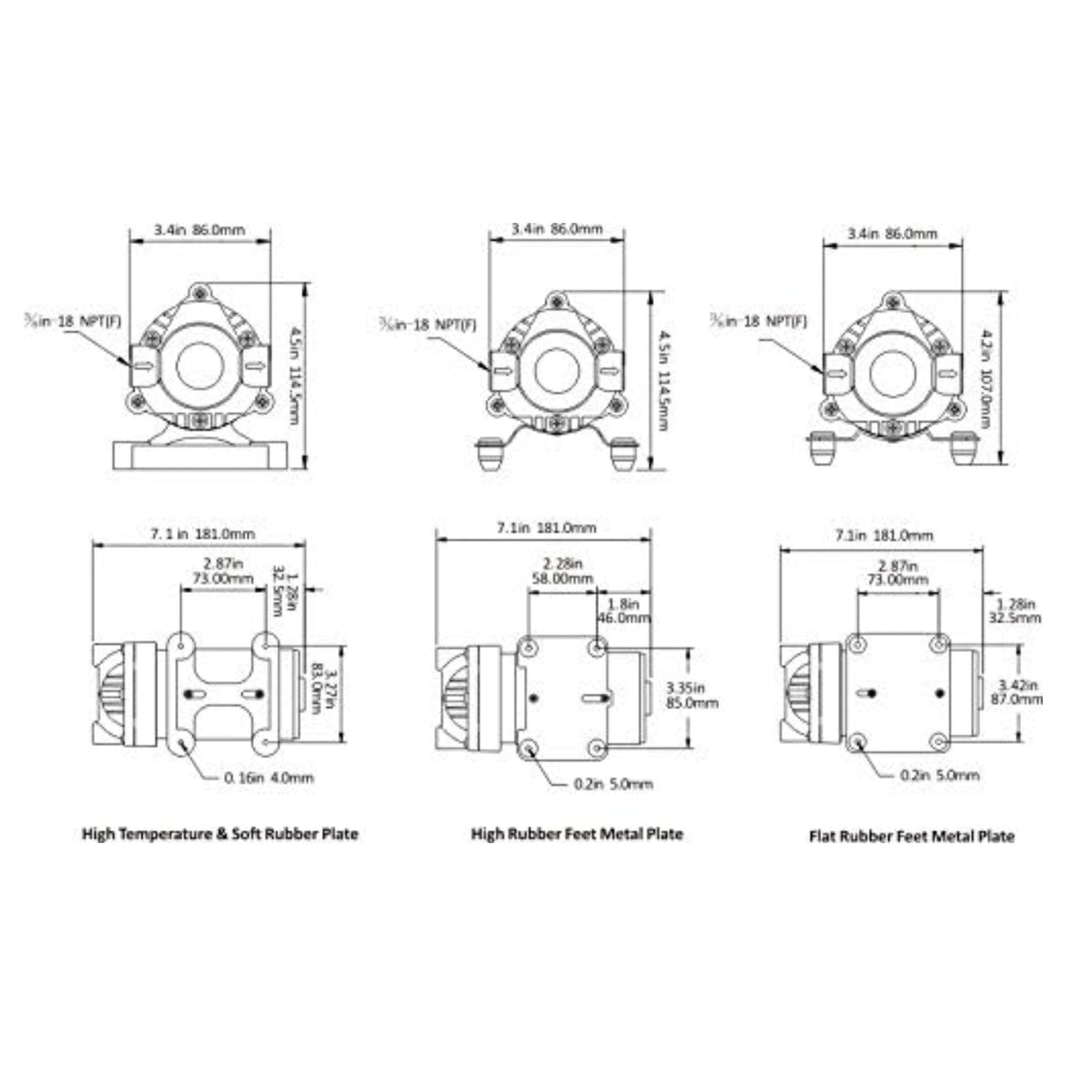 SEAFLO 36-Series Water Pressure Diaphragm Pumps Self Priming Agricultural Sprayer - 12V | 1.5GPM | 120PSI