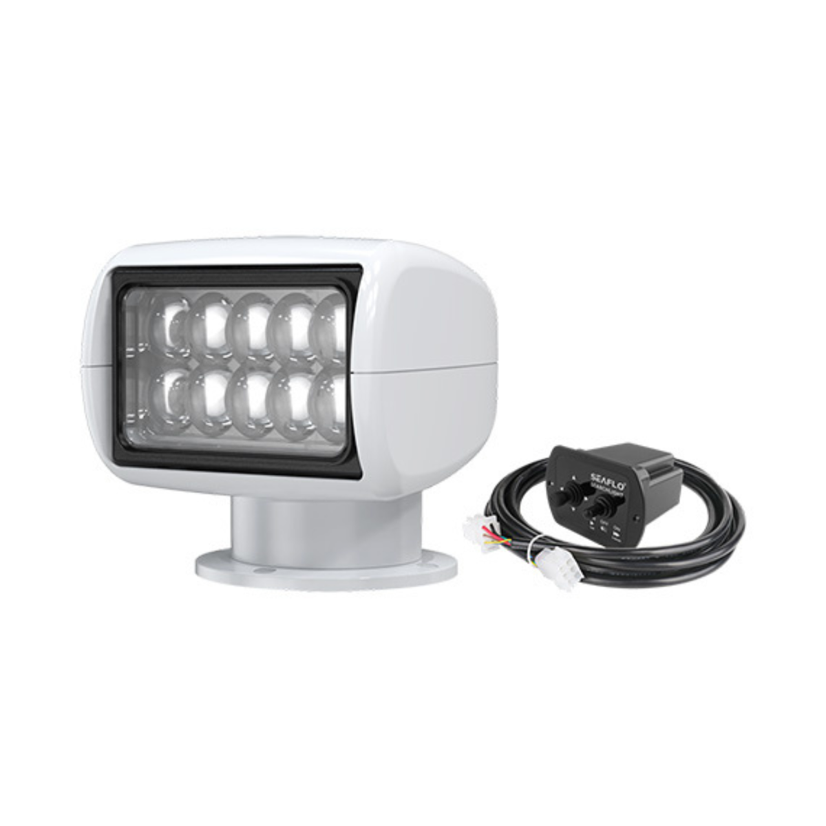02 Series 360° Rotating Remote Control 30W LED Searchlight w/ Wired Panel (White/Black | 2700K Warm White/White Light 5500K) (Copy)