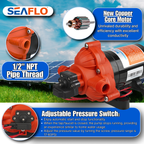SEAFLO 33-Series Diaphragm Water Pressure Pump - 3.0 GPM | 45 PSI (Choose 12V or 24V)