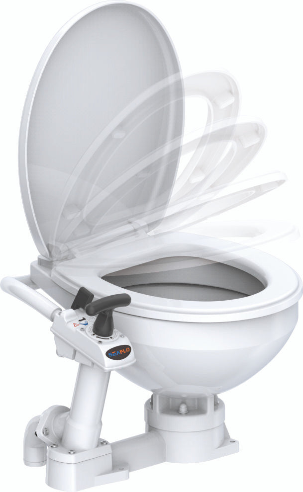 SEAFLO Manually Operated Marine Toilet Head (Choose Compact or Regular Size