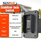 SEAFLO Stabilizer Jack Switch Power Rocker Switch, MAX 30 Amps, 12V/24V, Extend-Retract, 4 Pin Wire Harness, Momentary Reversing Polarity, IP68-Waterproof for RV Boat Truck, 4 Year Warranty