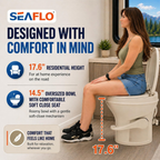 SEAFLO RV Toilet - Standard Height, Gravity Flush, Foot Pedal, Soft Close Lid (Bone Color)