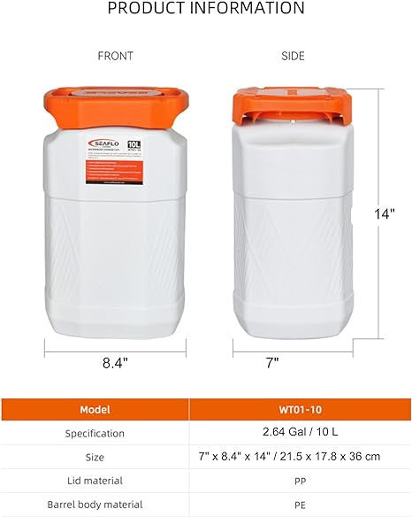 SEAFLO Waterproof Storage Bins with Lid for Marine, RV, Storage, Kayak, Camping