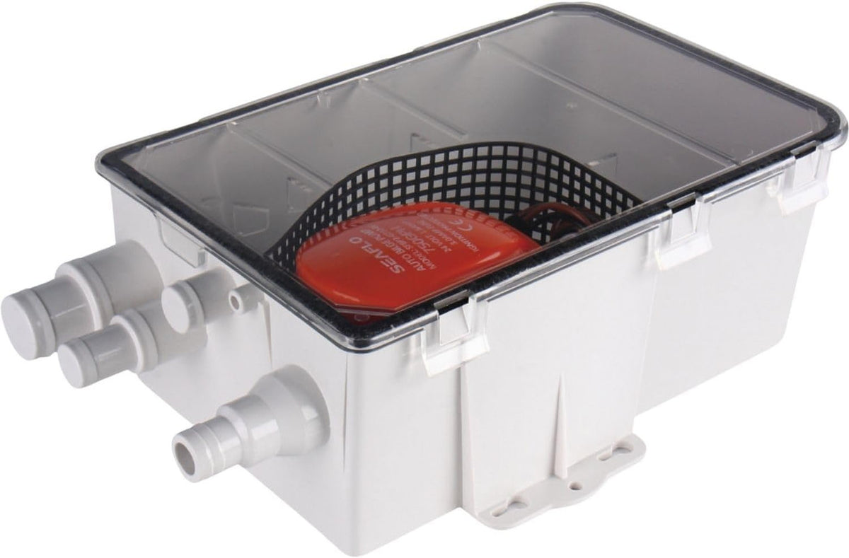 SEAFLO 750GPH 24V 1.6A Shower Sump Pump System Drain Kit System Multi Port Inlet