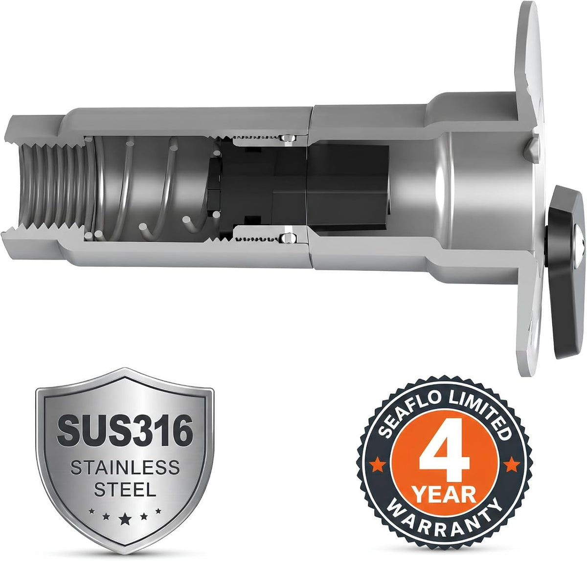 Washdown Quick-Connect Deck Connector, 1/2" NPT